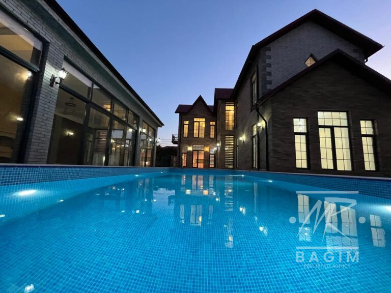 Mərdəkanda 10 sotda 5 Otaqlı Hovuzlu Villa – İstirahət Sizi Gözləyir! — əsas görünüş